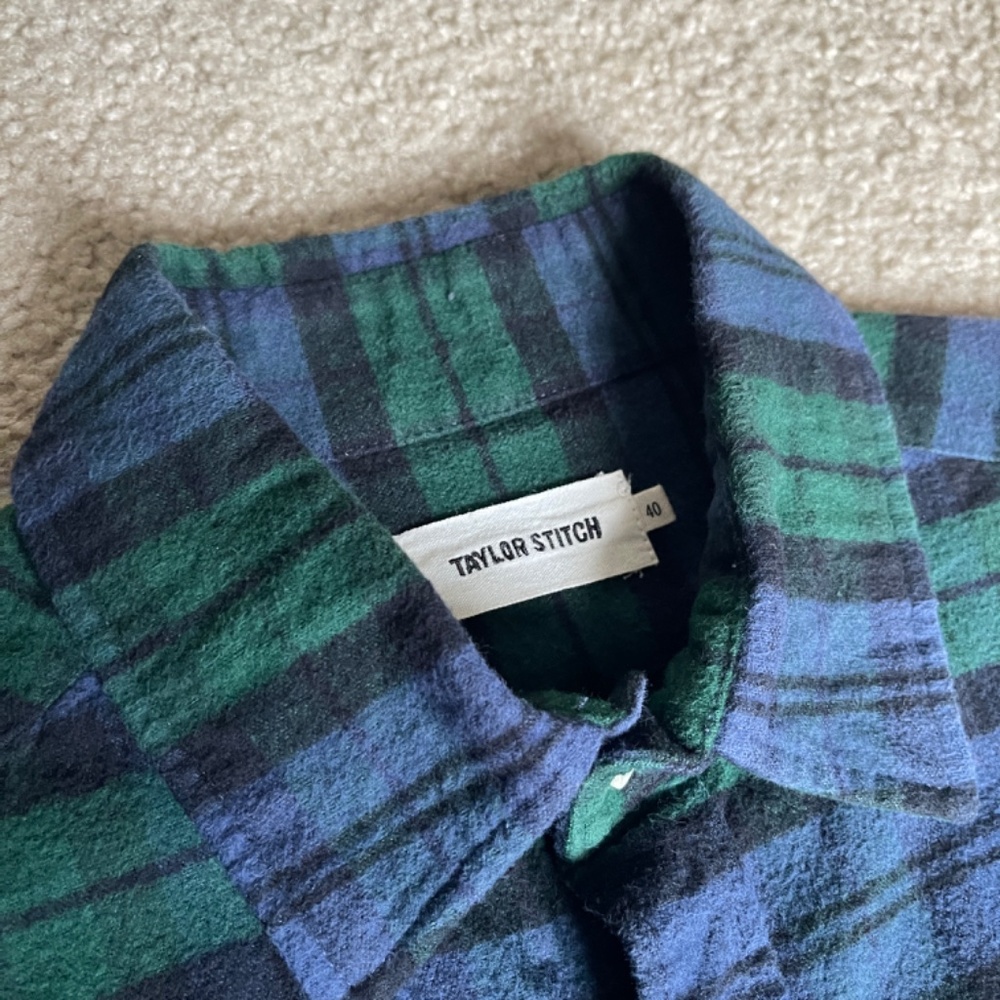 Taylor Stitch The Yosemite Shirt, Medium (40), Blackwatch Plaid